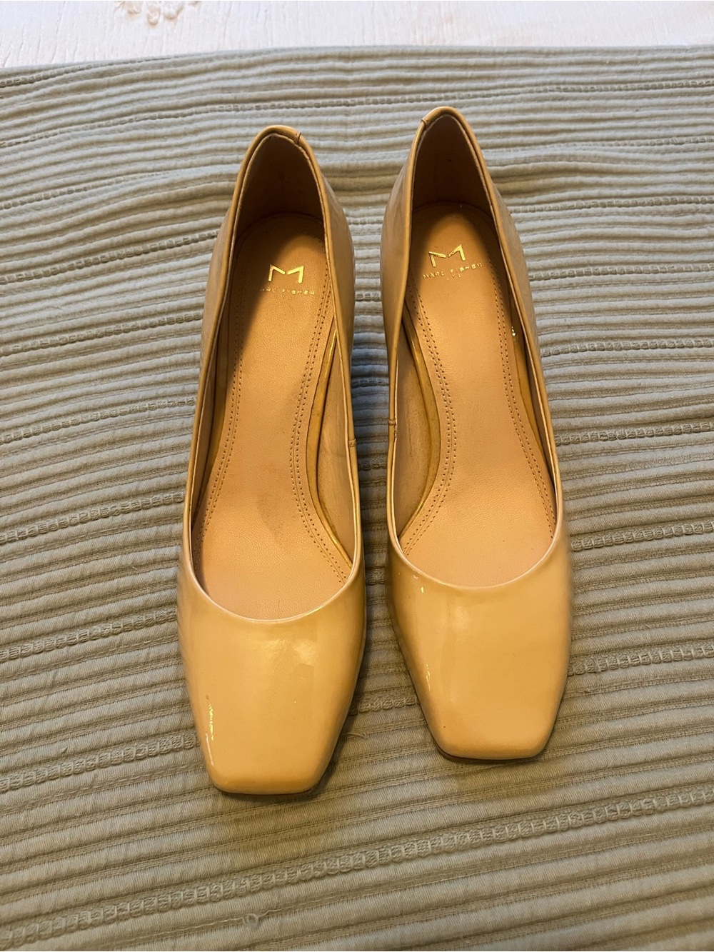 Marc Fisher Nude Patent Square-Toe Flats